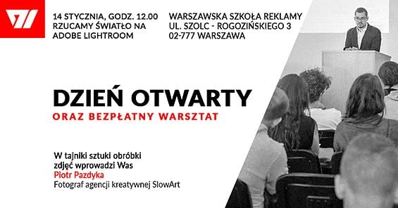 14.01.2017 Dzień Otwarty: rzucamy światło na Adobe Lightroom