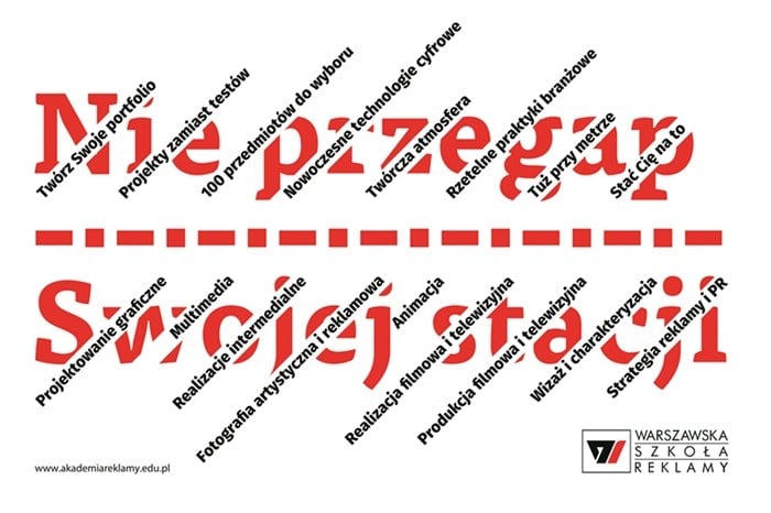 Nowa kampania Warszawskiej Szkoły Reklamy w warszawskim metrze, Nie przegap swojej stacji